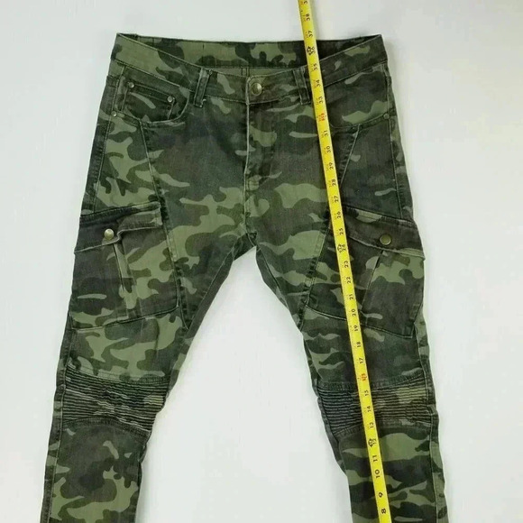 Biepa Paris 33X29 Men's Snap Pocket Jogger Style Logo Camo Denim Fashion Jeans - Picture 9 of 10